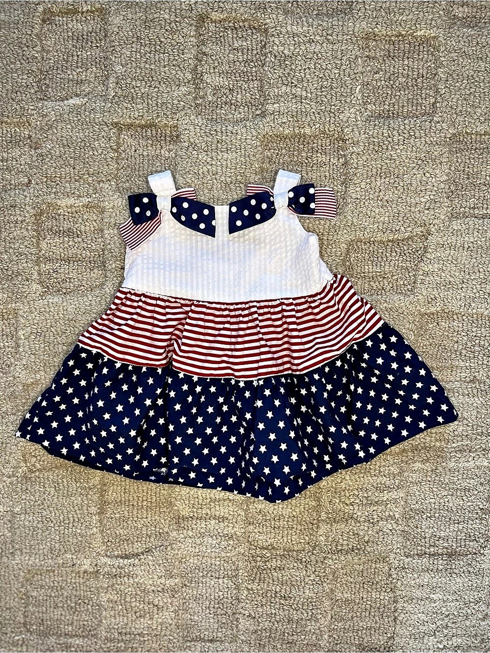 Bonnie Baby Girls Patriotic Dress Size 3-6M Like New